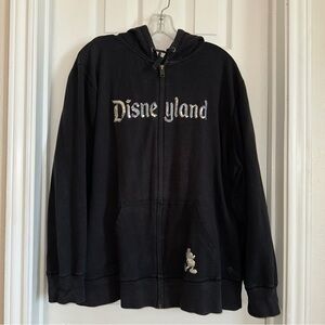 Disney Parks Sequin Embroidered Disneyland Zip Up Hoodie Jacket Size 2X Bling